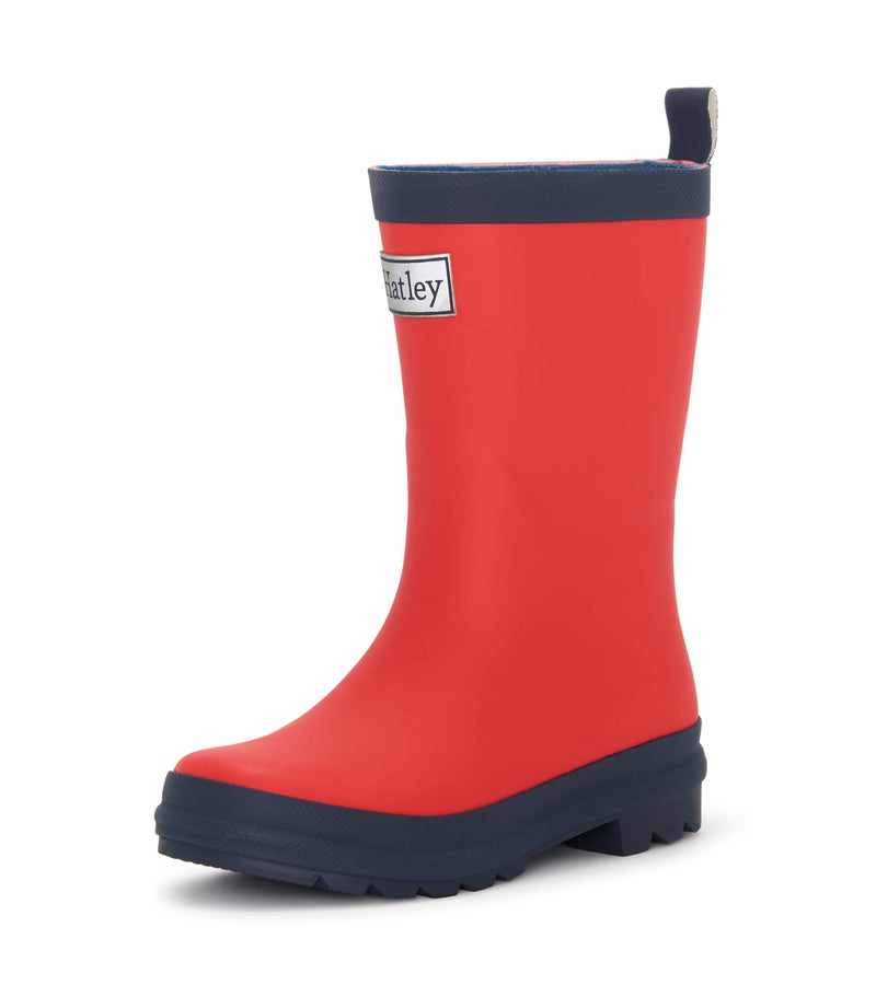 Hatley Unisex Kids Rain Boots, Red, 1 Big Kid - Image 1